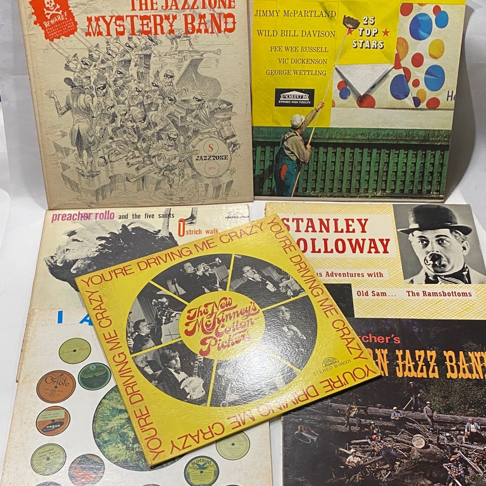 Bundle lot vintage retro 33-1/2
vinyl records yellow white orange brown Hues